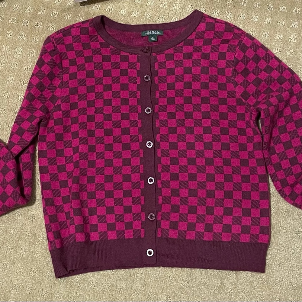 Checker print sweater